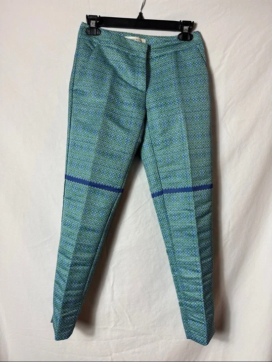 Pierre Balmain Blue and Green Geometric Print Pants - Picture 1 of 7